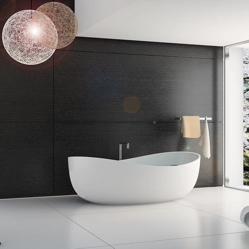 Boat Shape Design large huge zone for fat people freestanding solid surface adults acrylic resin bathtub bathroom bath stone tub