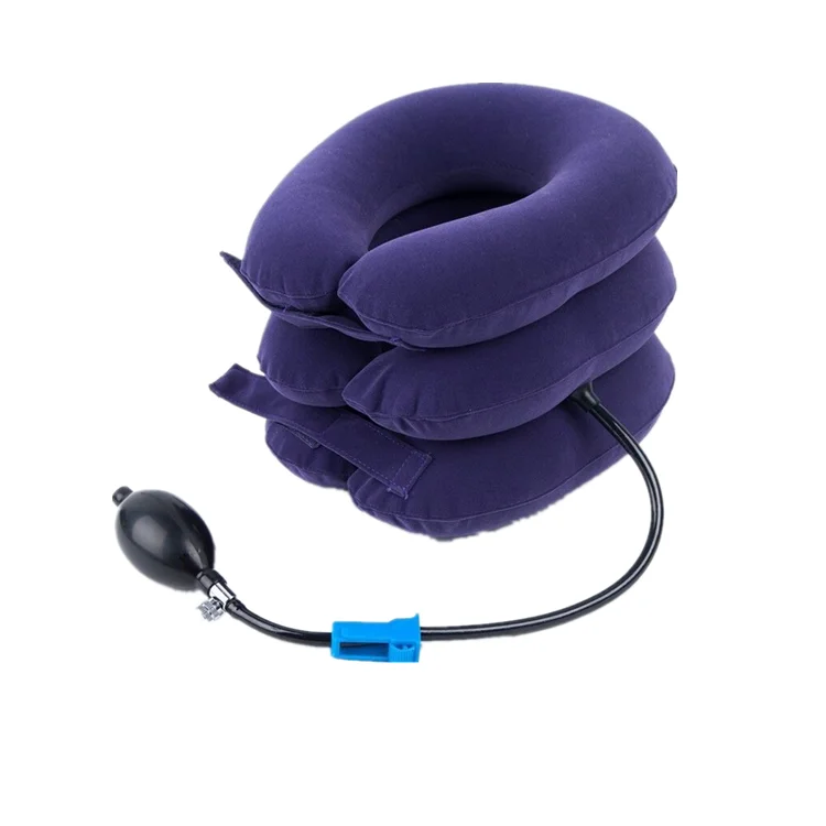 Inflatable medical household full-fleece three-layer cervical traction device neck and neck stretch massage device