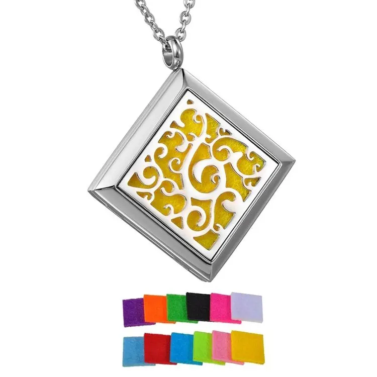 Stainless Steel Aromatherapy Essential Oil Jewelry Water Drop Shape Mosquito Repellent Diffuser Necklace