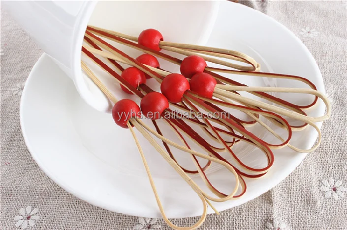 Одноразовые пищевые натуральные высококачественные бамбуковые палочки для фруктов шампуры