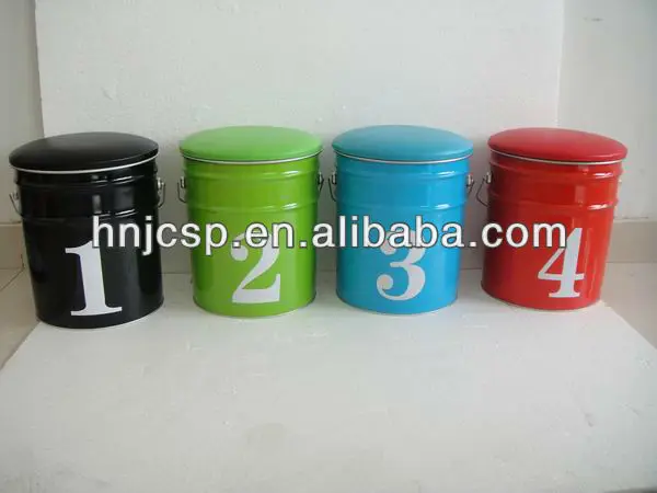 18L Multifunction Metal Barrel Bucket Stool Seat