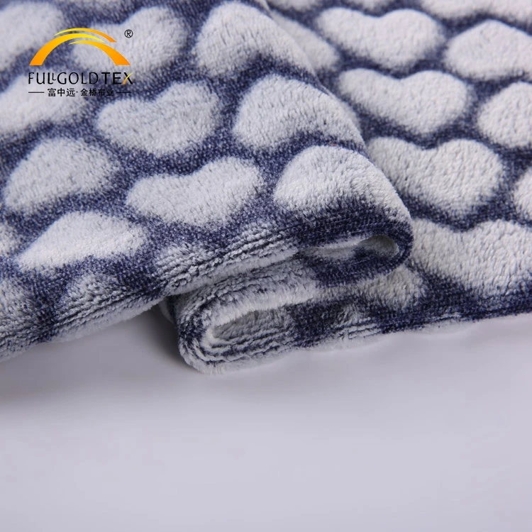 High quality comfortable thick jacquard printed knitted flannel fleece blanket fabric