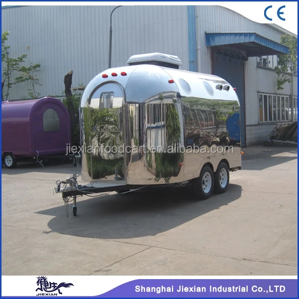 Airstream look hot sale hamburger mobile food cart,airstream caravan food truck,airstream food trailer