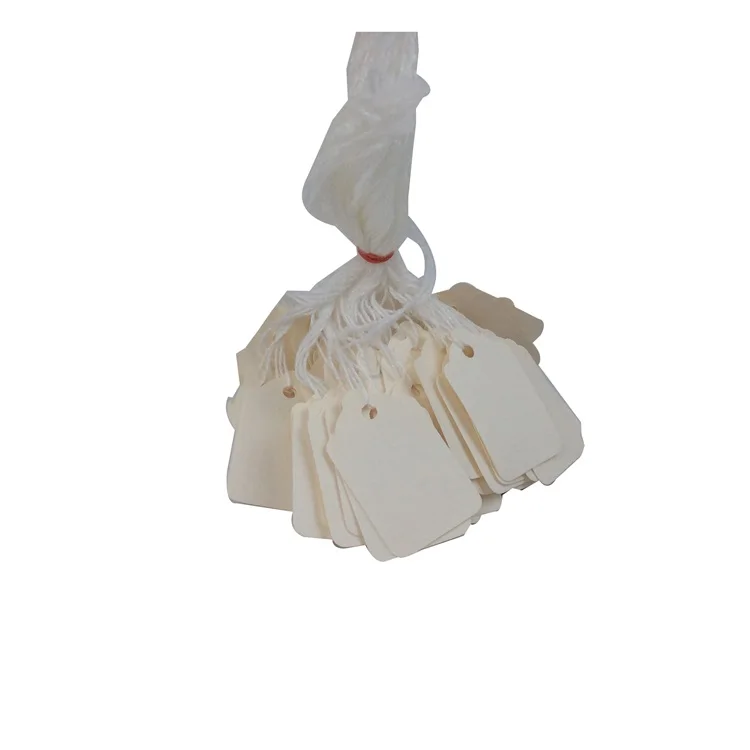 Customized Ivory Board Blank Small  Price Hang Tag with String
