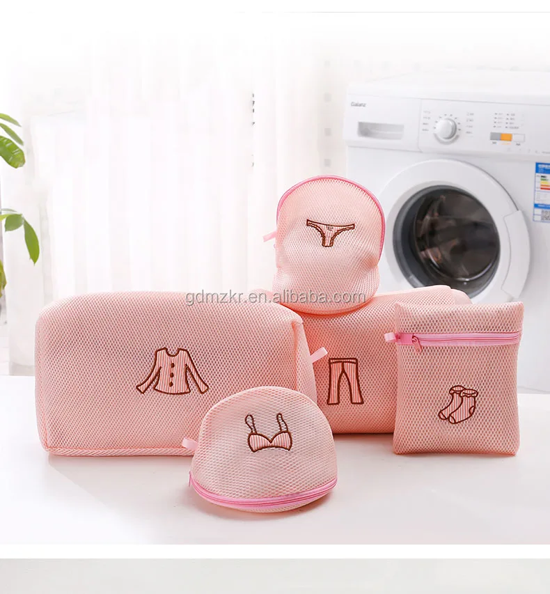 Promotion 2 layers heavy duty sandwich mesh washing laundry bag for bra/blouse/shirt/sock