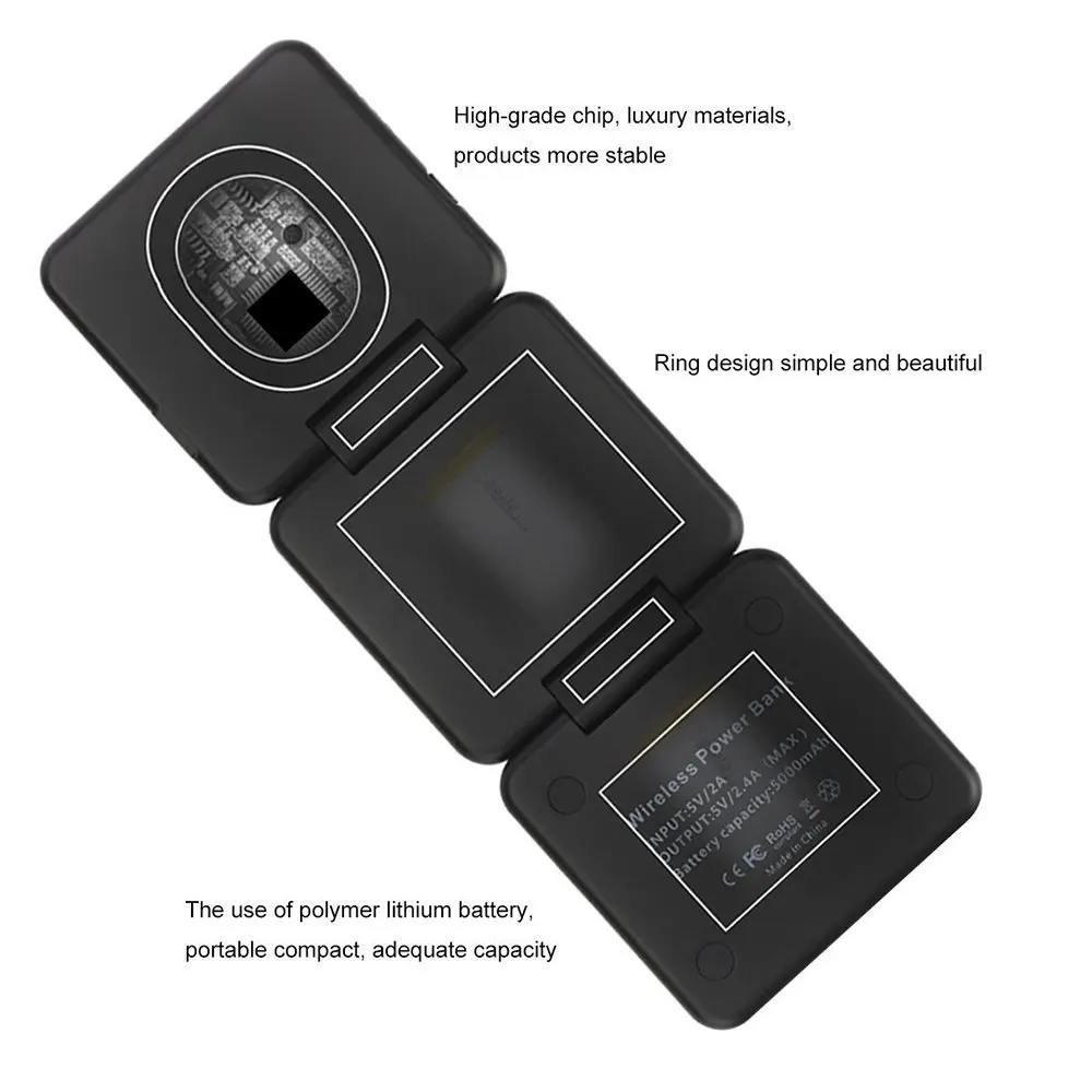 Беспроводная зарядка батареи складное зарядное устройство для быстрой беспроводной зарядки power bank 2 в 1 Беспроводное зарядное устройство power bank