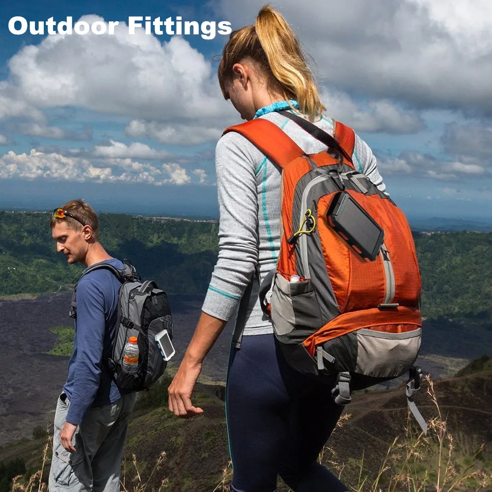 PowerGreen Waterproof USB Solar Power Bank 10000mah ROHS Battery Charger with LED Light Solar Cell Phone Charger