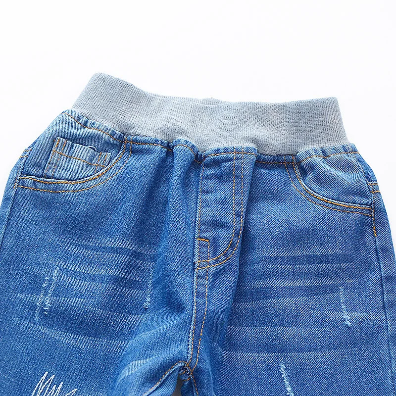 
DRNN1901B03 2019 New design kids jeans pant fashion blue boys jeans cheap wholesale kids jeans 