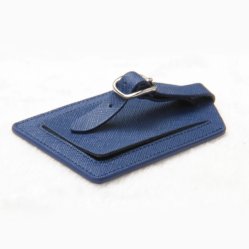 Custom Saffiano Split Cowhide Leather Luggage Tag in Manufacture Price