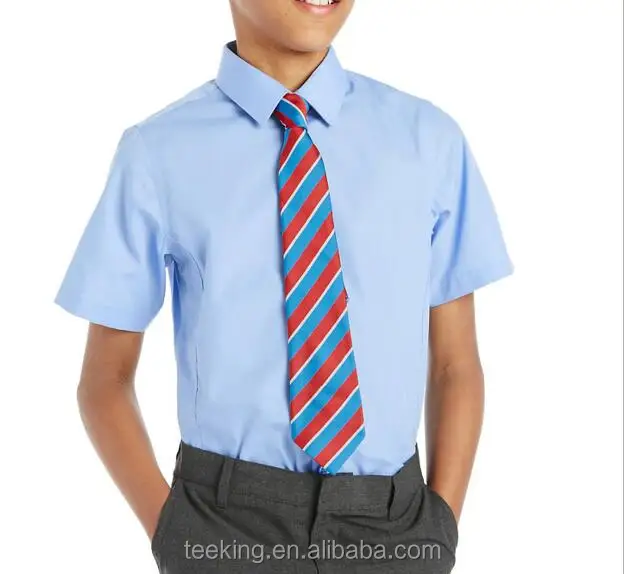 Custom Made Cotton Middle School Uniform Shirts for School Children for Boys Customized 100% Cotton OEM/ODM Summer Woven