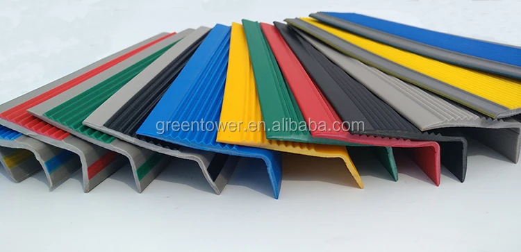 Free Sample for kindergarten PVC plastic stair nosing edging for tile steps