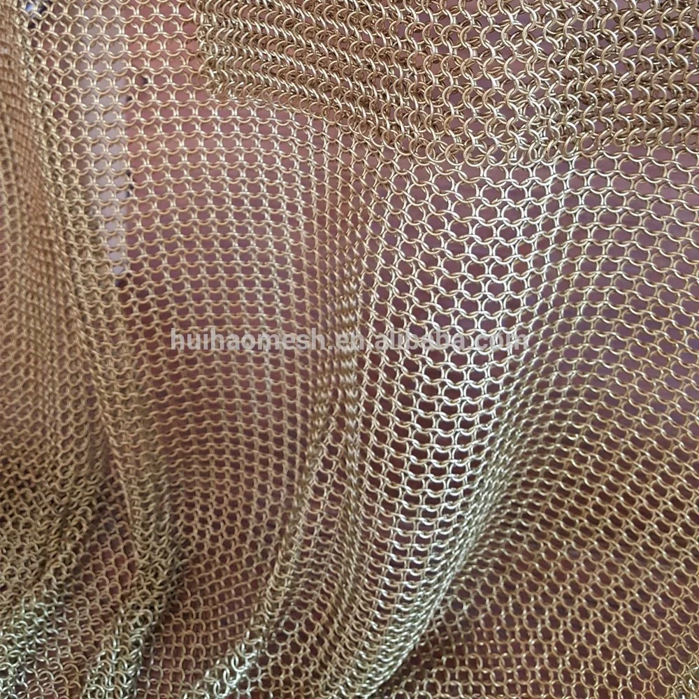 Aluminum Curtain Track Stainless Steel Chain mail Ring Mesh cubicle curtain mesh