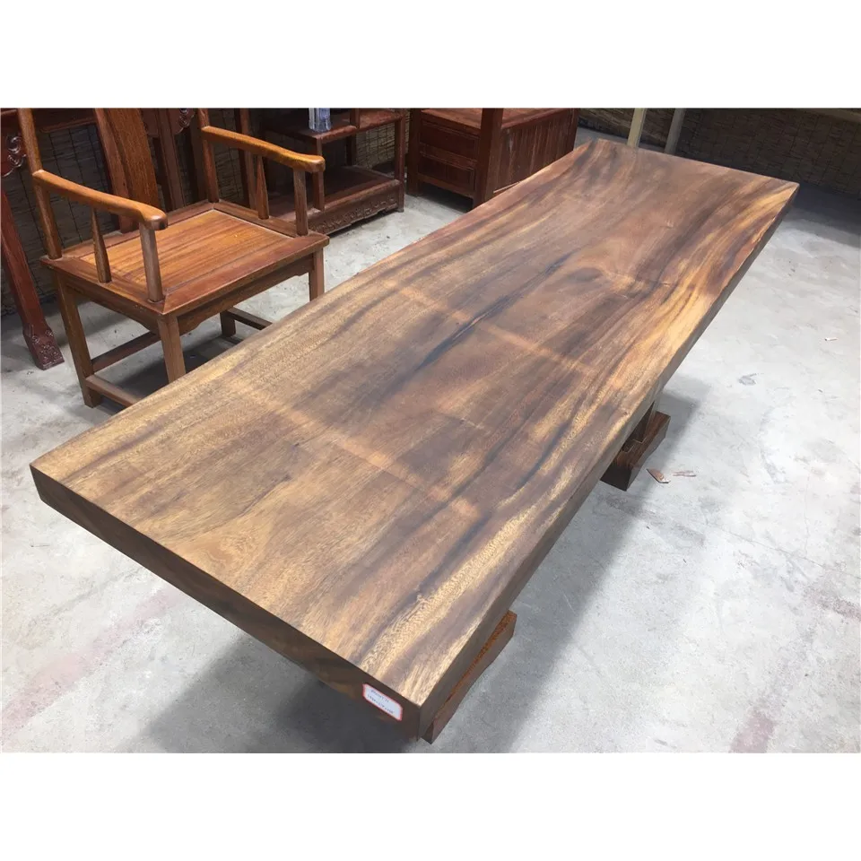 
Qualities Solid Walnut Restaurant Furniture Wood Slab Dining Table 