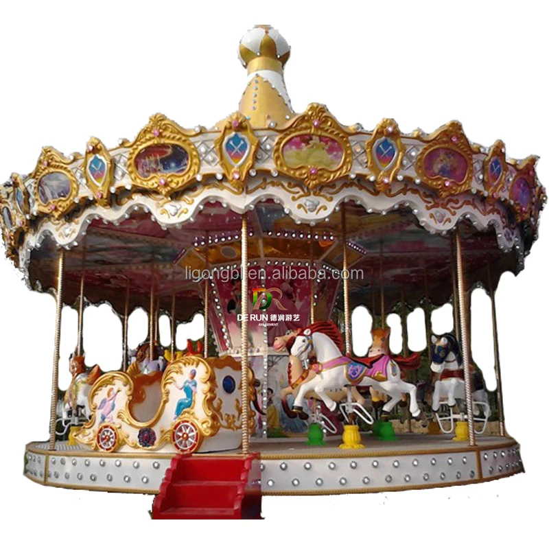 Video Available!!! DERUN RIDES coin operated merry go round kids carousel