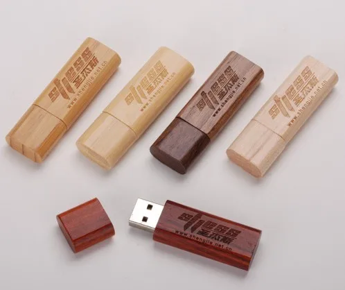 Fashion, design promotional gift logo wooden usb flash drive