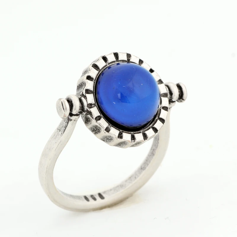 2021 Mojo Best Selling Fashion Style Antique Silver Plated Diamond Change Color Stone Jewelry Mood Stone Ring for Men