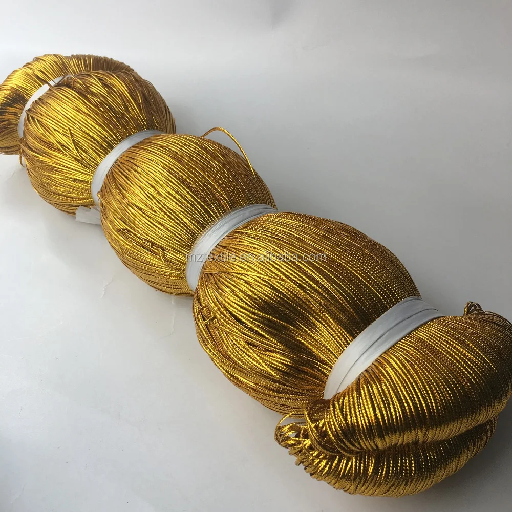 Gold Color Hollow Metallic Cord Woven by 16 Wires M-type