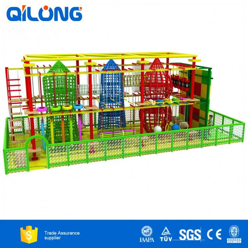 European Standard Climbing Outdoor Adventure Ropes Course Amusement Trampoline Indoor Playground