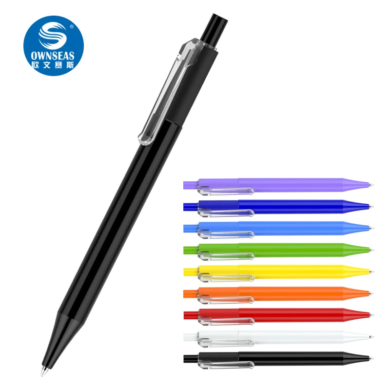 Promotion 1.0MM Multi Colors Hotel School Supplier Click Action Plastic Body Ballpoint Ball Pen