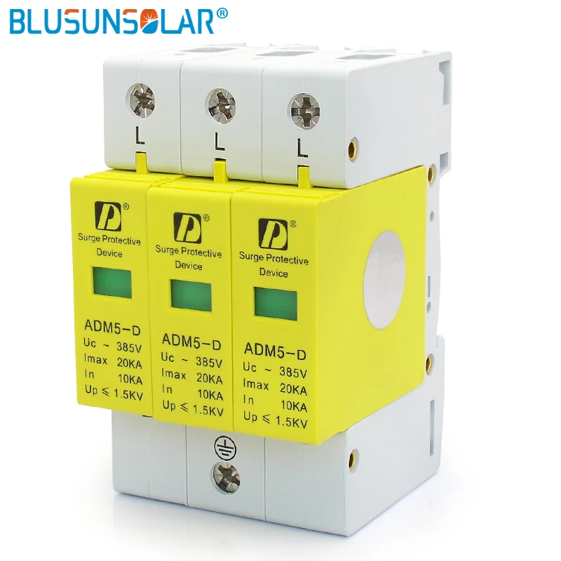 3P 20KA 110V 220V AC Din Rail SPD стабилизатор напряжения устройство защиты от вспышки