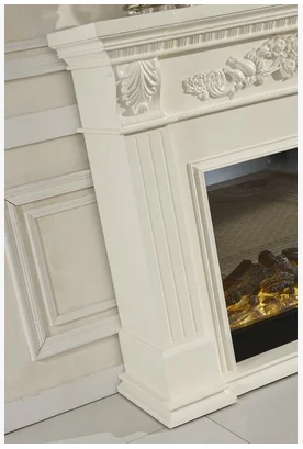 Antique Design Wood Column Electric Fireplace for Villa Living Room or House