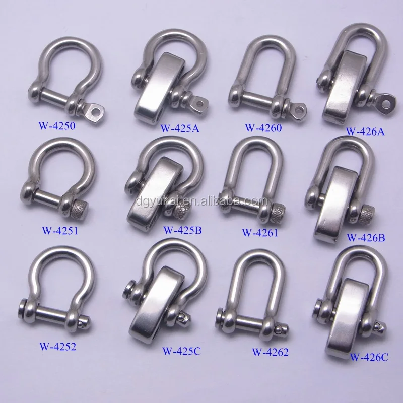 Yukai stainless steel omega shackle/paracord bracelet bow shackle/screw pin bow shackle