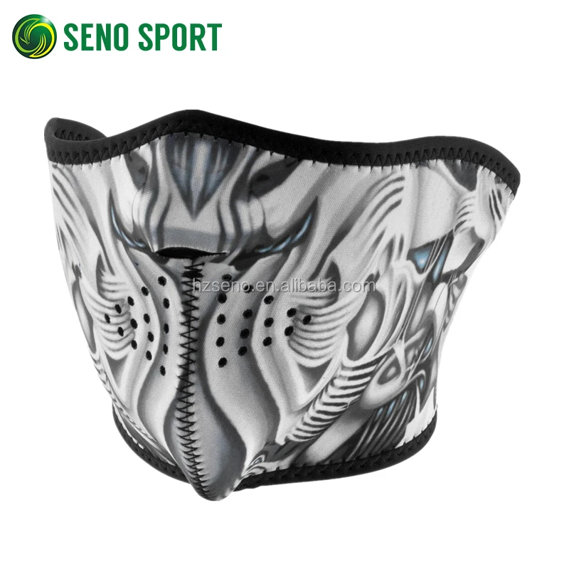 Dustproof Windproof Neoprene Skull Half Face Mask For Bikers