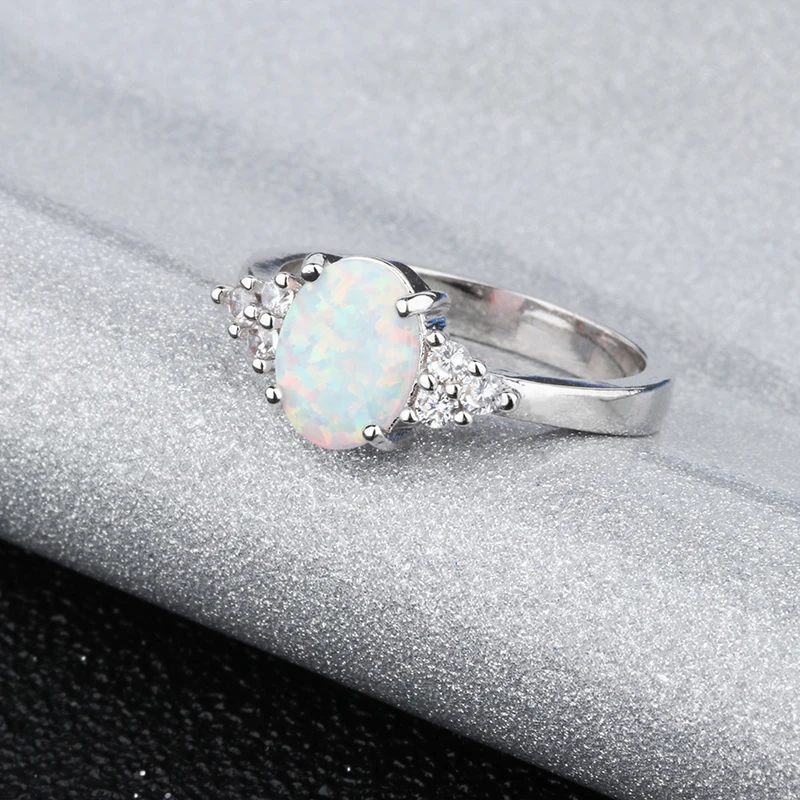 New fashion jewelry with white fire opal stone ring wholesale