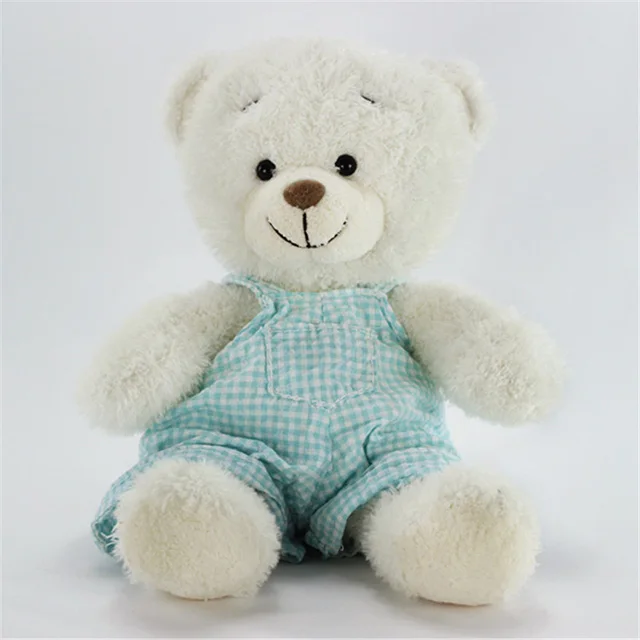 Stuffed Teddy Bear Names Plush Toy White Teddy Bear in Rompers