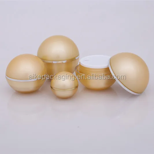 Hot Sale silver color 30ml 50ml ball shape plastic acrylic cream container cosmetic packaging jar
