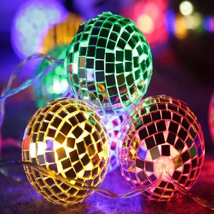 Battery Operated Led Light White color Silver Disco Ball Light For Holiday Party Wedding Decoration Led Ball Light