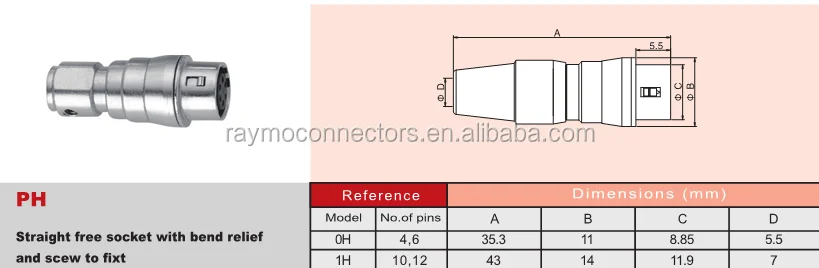 Hirose replacement 4 6 7 10 12 pin male female cable camera connector hirose -bnc