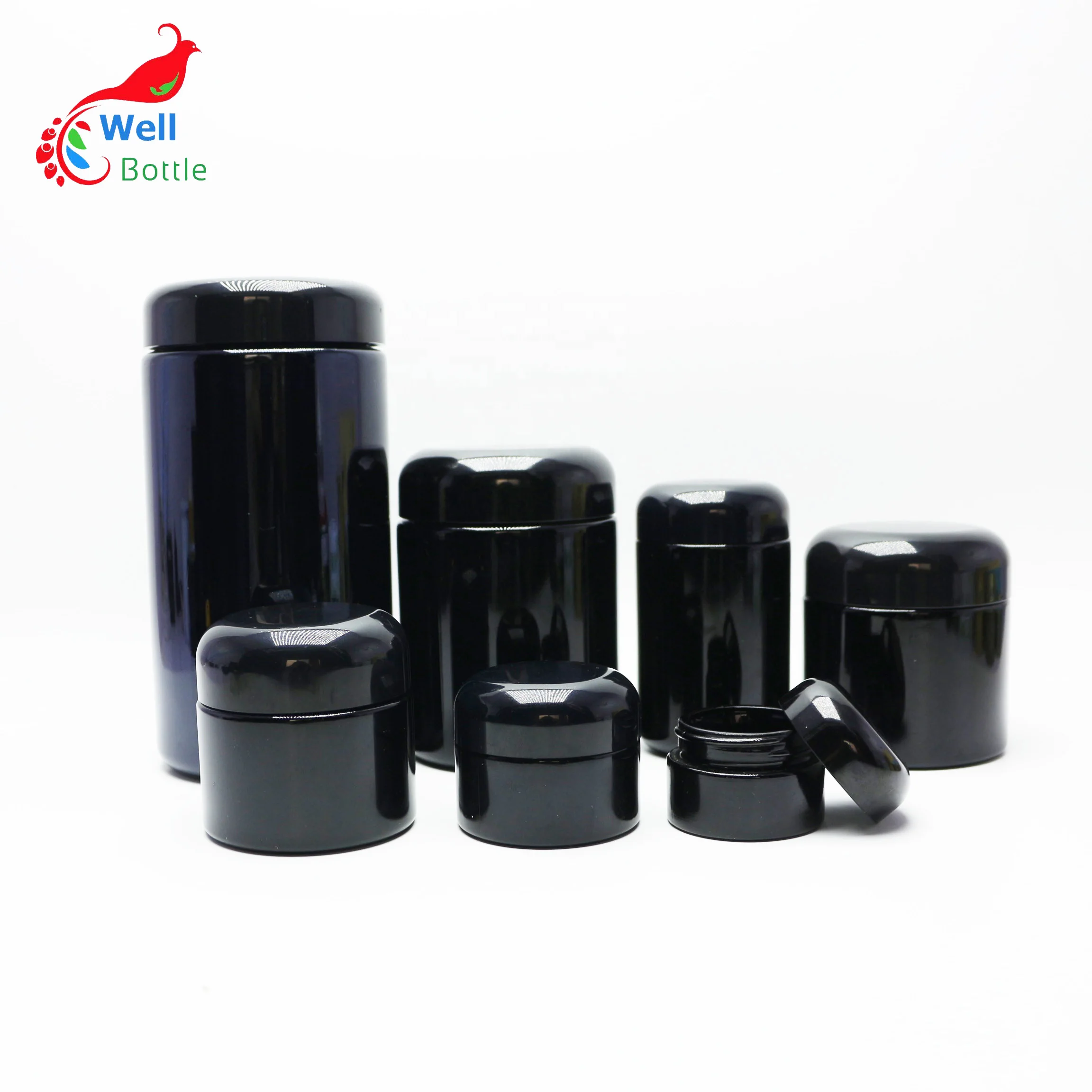 Оптовая продажа 250 мл/500 мл темно-фиолетовый цвет, стекло аптекарь банку VJ-50S