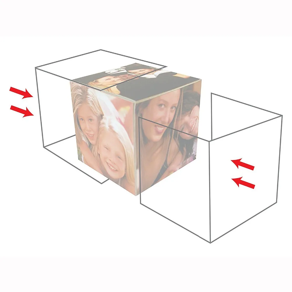 Factory Wholesale Luxurious Home Decor Clear 6 Sided Photo Cube Frame Acrylic Photofunia Photo Frame