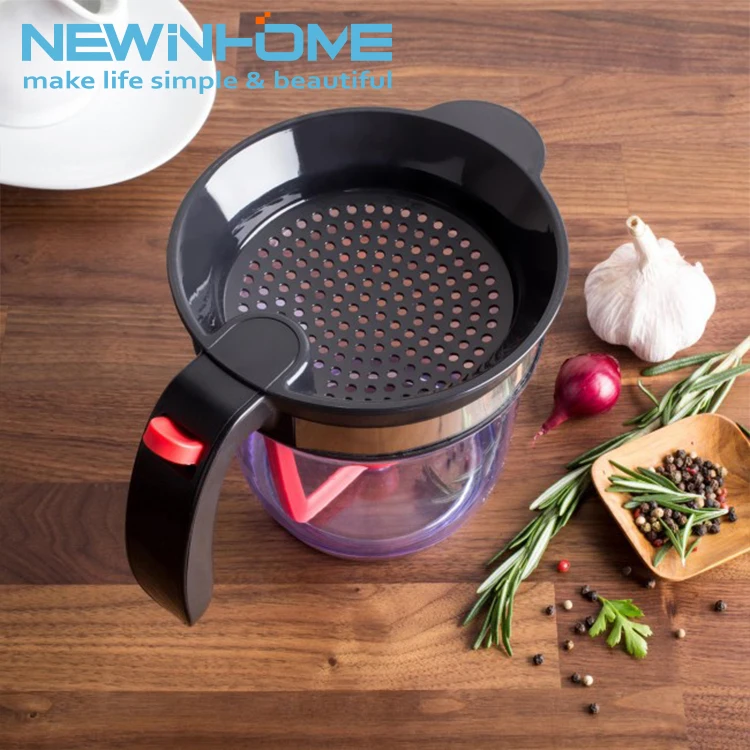 Grease Trap Separator 4 Cups Gravy Strainer Fat Separator with Measuring Oil Separator