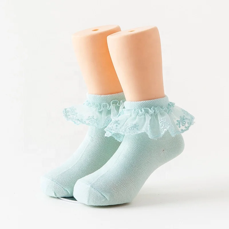 KANGYI India free shipping Promotion kids cotton thin with soft lace princess socks for children