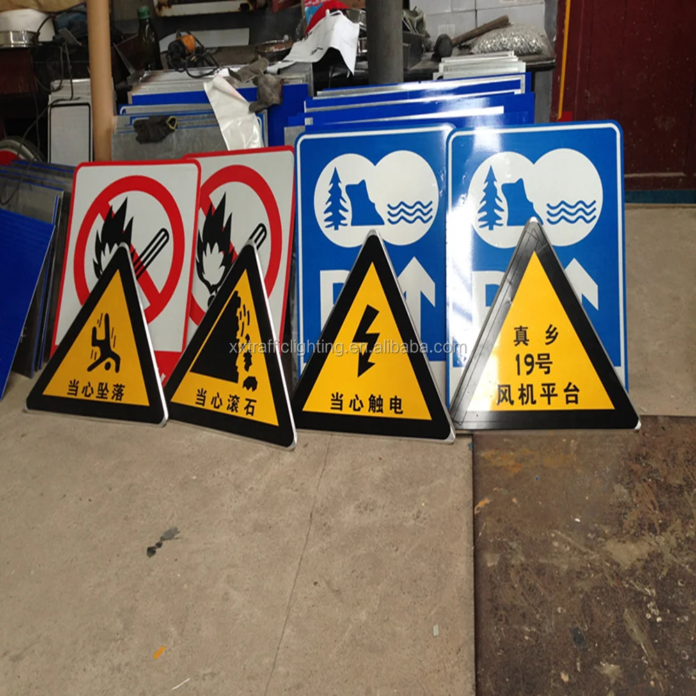 Customized aluminum triangle tin sign road sign animal printed sign