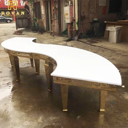 Serpentine marble glass MDF Stainless steel modern wedding acrylic dining table