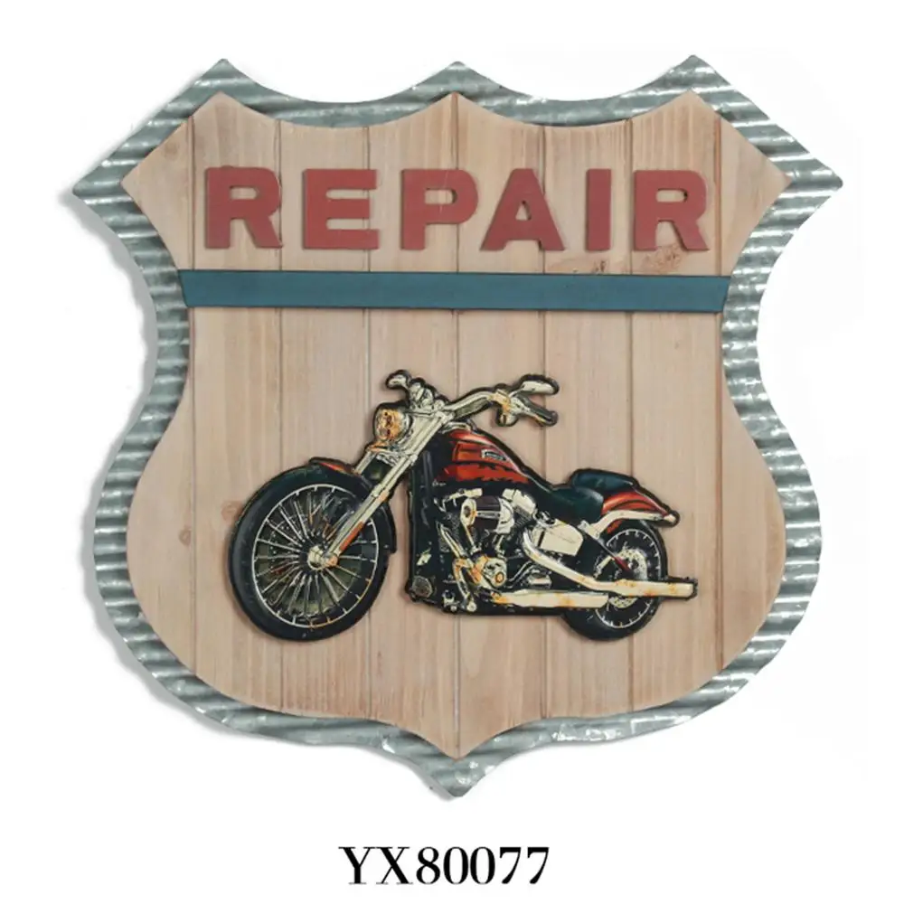 
Extra white large metal and wood wall art 