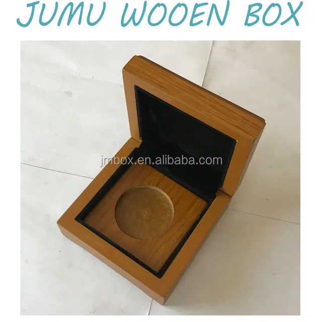 hot sale oka wood luxury wooden coin packaging box
