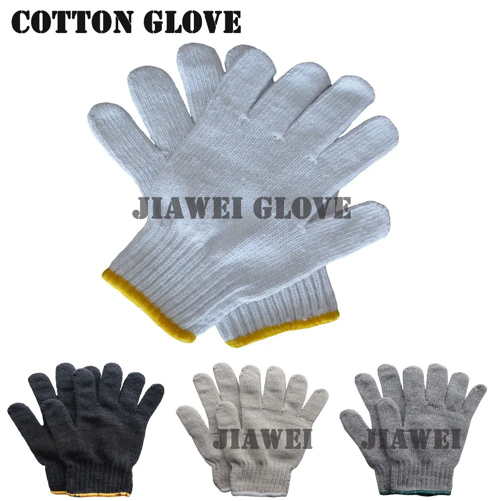 7Gauge Bleach White Construction Work Labor PVC Dotted Cotton Glove /Guantes De Algodon