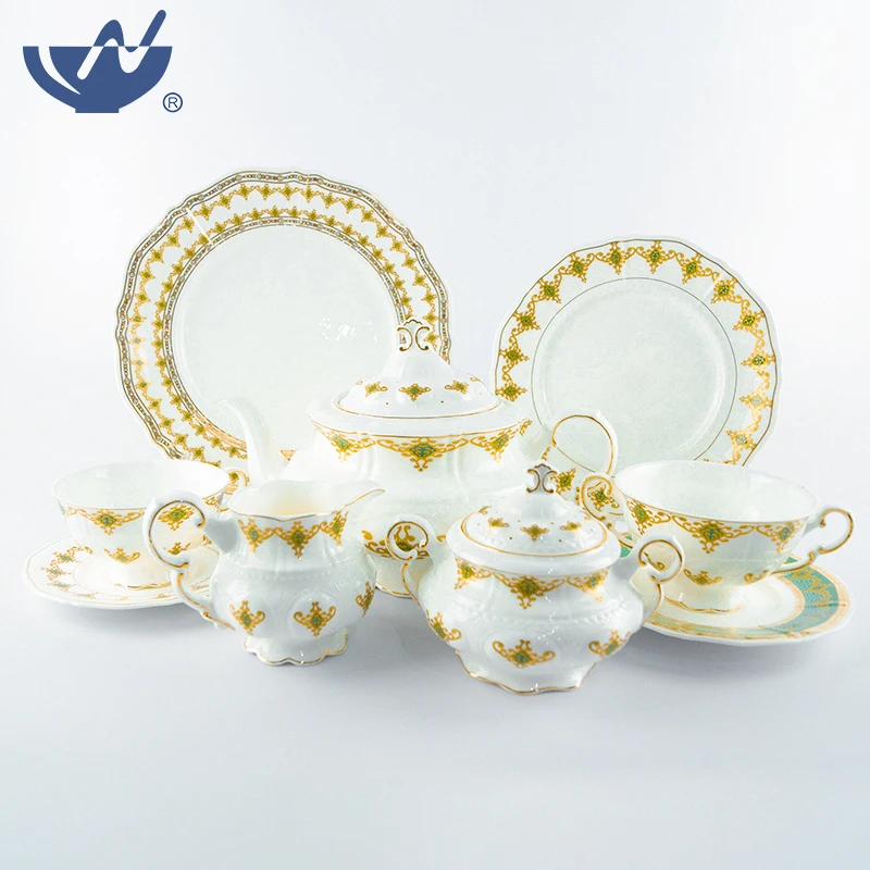 Wholesale Art Printed Ceramic Luxury Afternoon Tea Cup Set