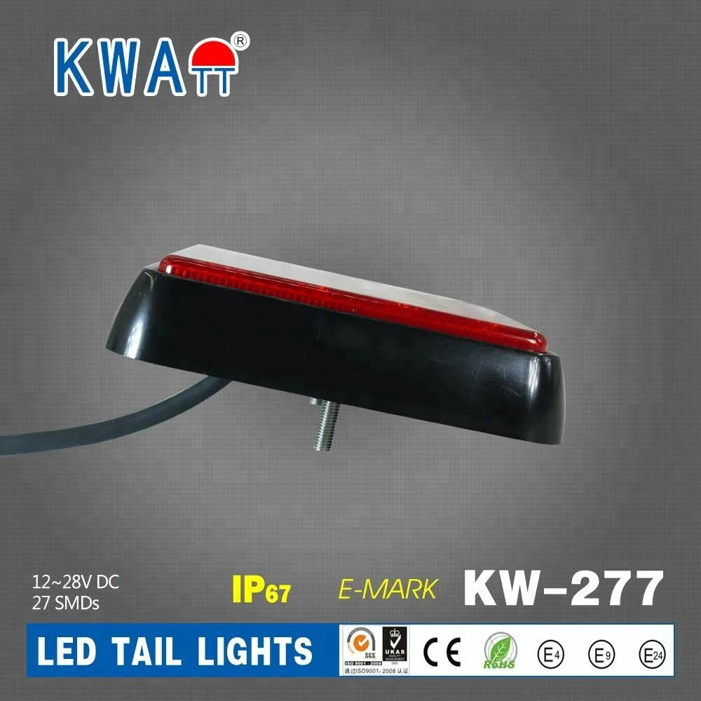 
Factory High Quality 12V-24V Rectangle Vehicle 27pcs LED Stop Turn Rear Tail Lights For Truck Trailer Marine With E-Mark 