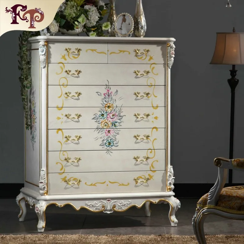 hand carved wood antique chest - home furniture chest of eight drawers