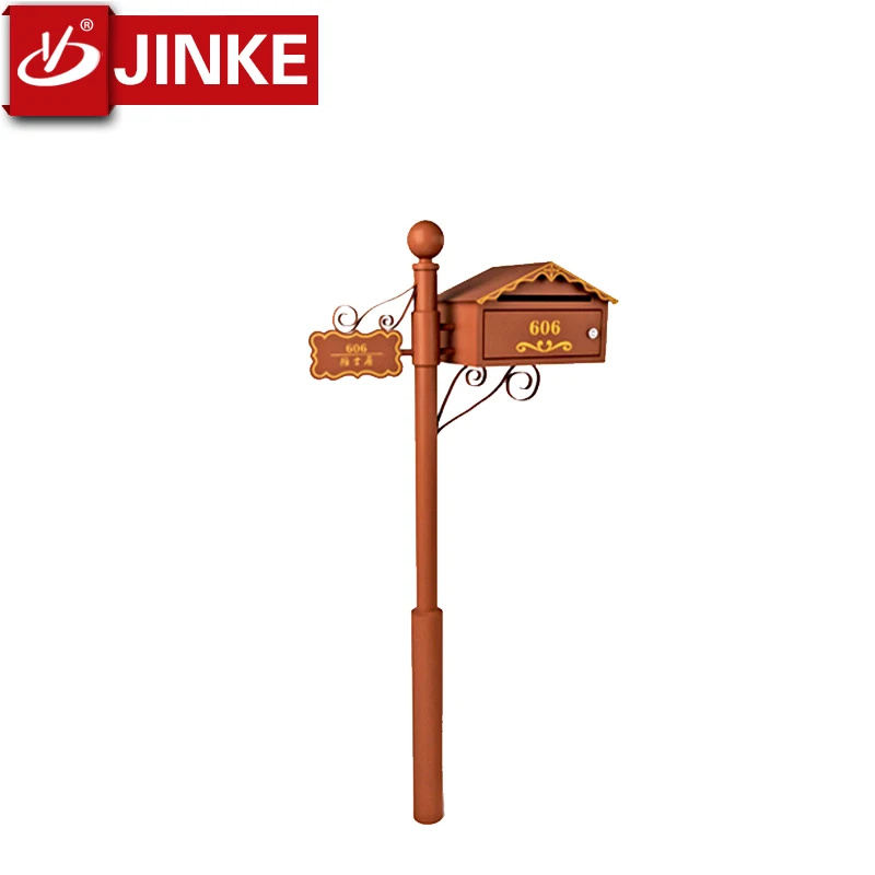 Mailbox With Pedestal New Brushed Outdoor Standing Stainless Steel Waterproof Letter Box