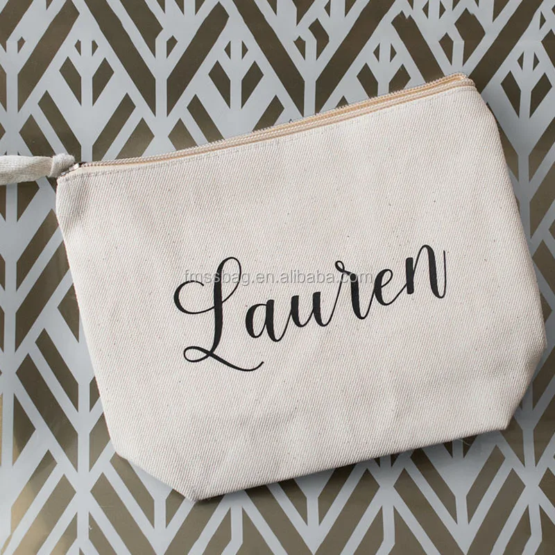 2017 newest Fashion Custom Canvas Zipper Ladies Make Up Bag cosmetic pouch