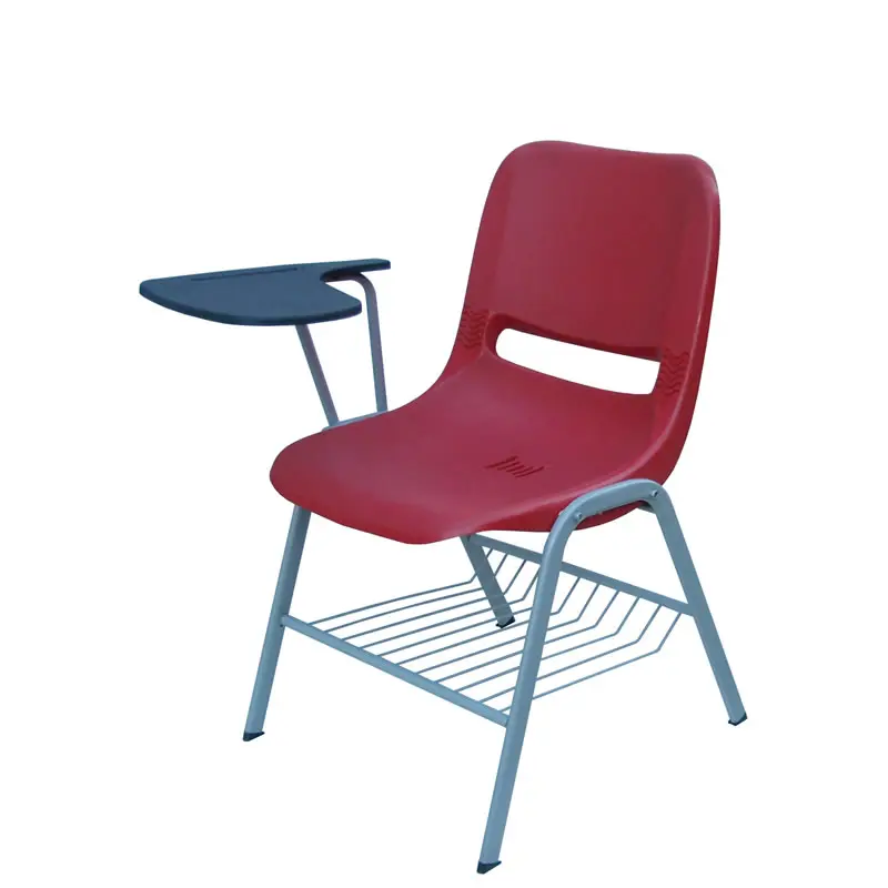 cheap school plastic tablet arm chair with book rack