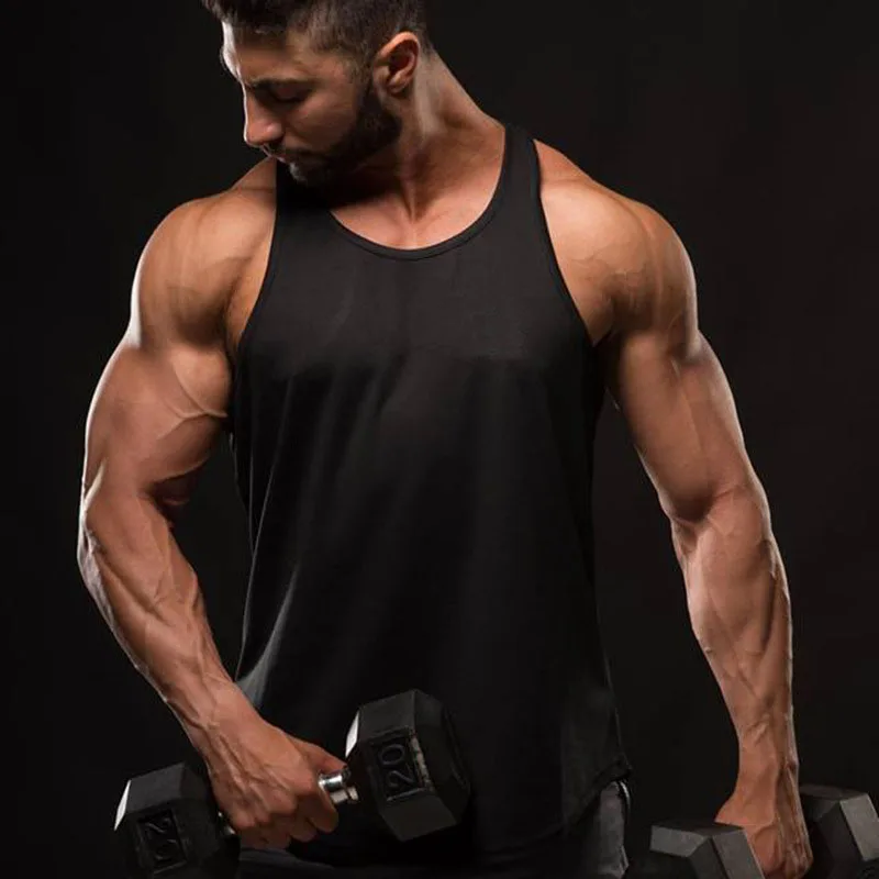 Good price OEM 100 cotton custom logo blank casual mens vest black tank