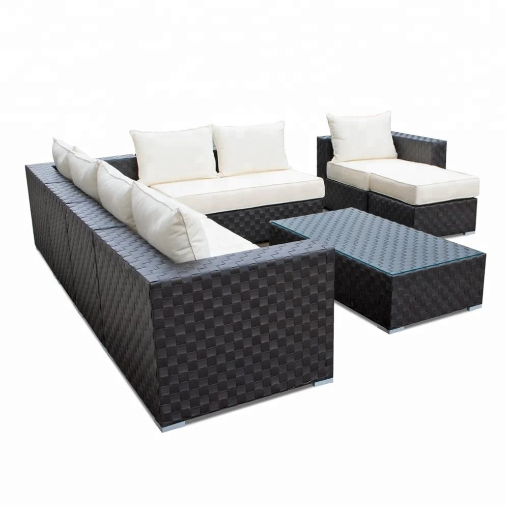 Leisure Touch Patio Aluminum Frame Modern Outdoor Garden Furniture Sofa Set