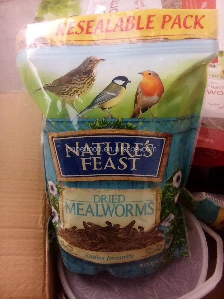 Bird feed dried mealworm 1kg color pouch